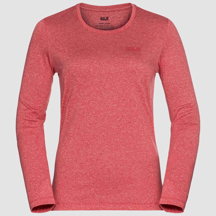 Jack Wolfskin Womens Sky Thermal Long Sleeve T-shirt Coral Red 754831CDJ